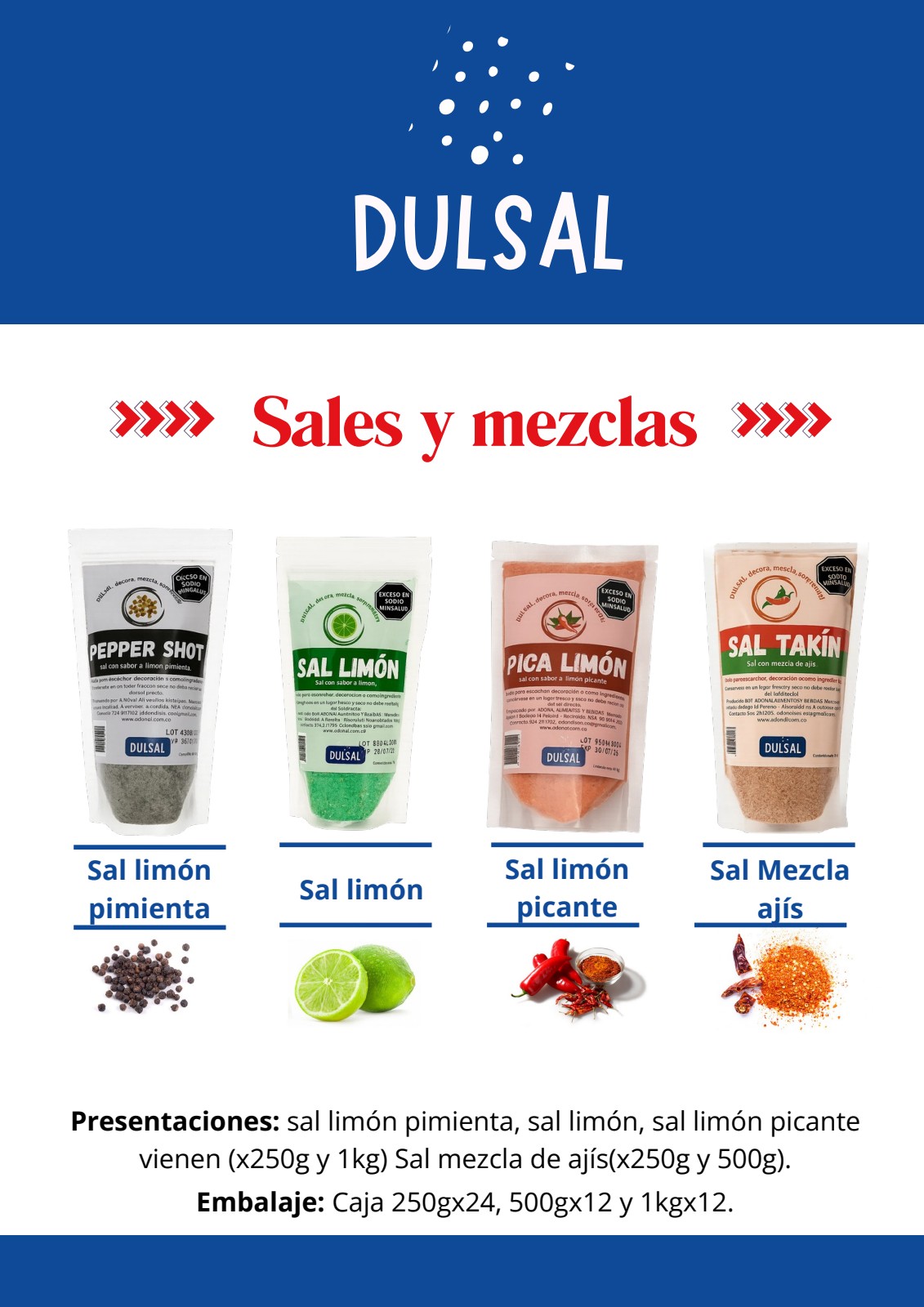 Sales y Mezclas – Dulsal